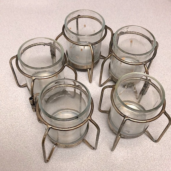 🖤Vintage MCM Mid Century Modern Movable Brass Glass Votive Holder Home Goods🖤 - Picture 4 of 7